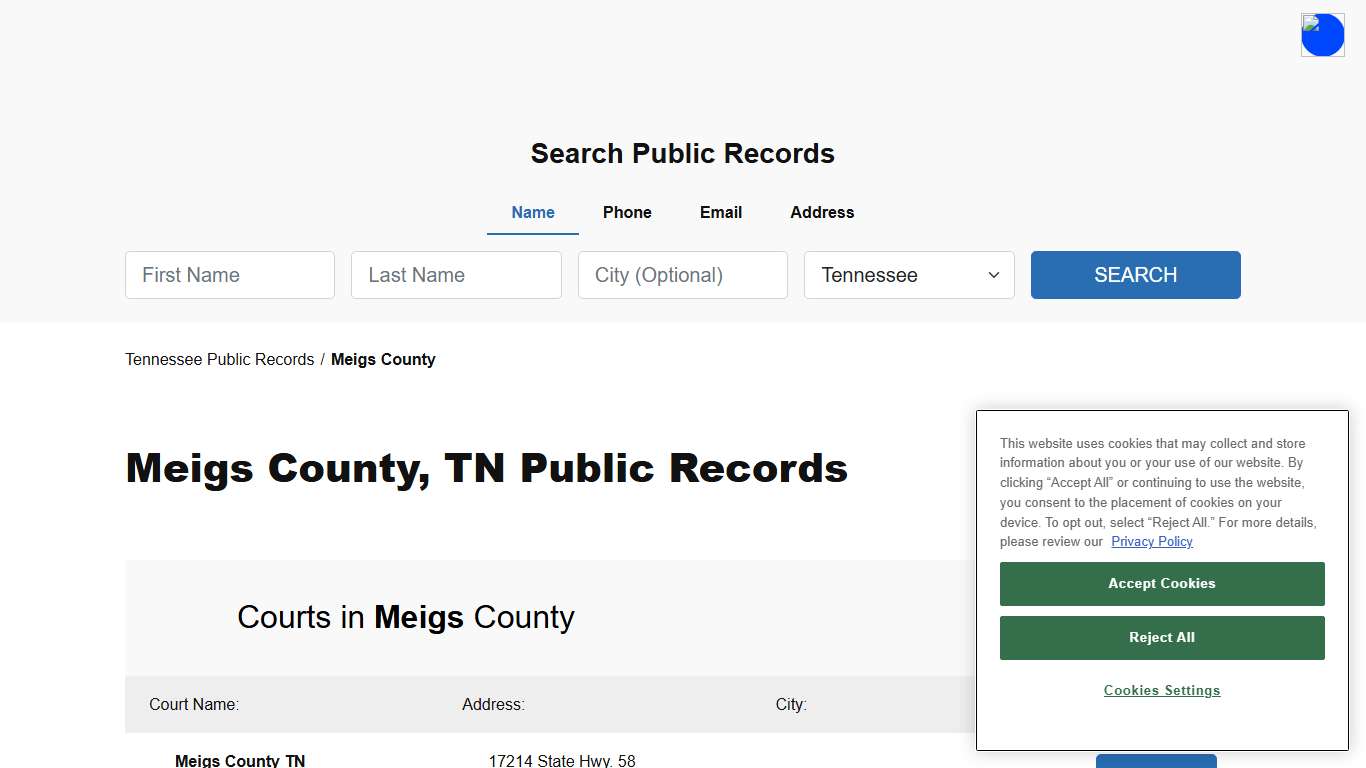 Meigs County, TN Public Court, Arrest and Inmate Records - ThePublicIndex